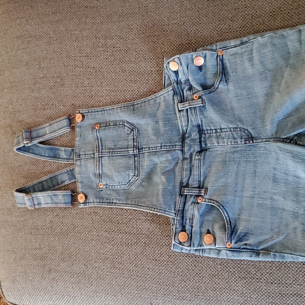 Cherokee, girls denim overalls, size large